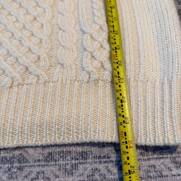 Northern Isles Virgin Wool Cable Knit Fisherman Sweater Medium Long Sleeves Cozy - Picture 6 of 7